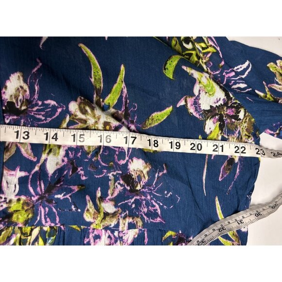 CW Classics Women’s Plus 1X Rayon Dress Blue Floral NWOT - Picture 5 of 6